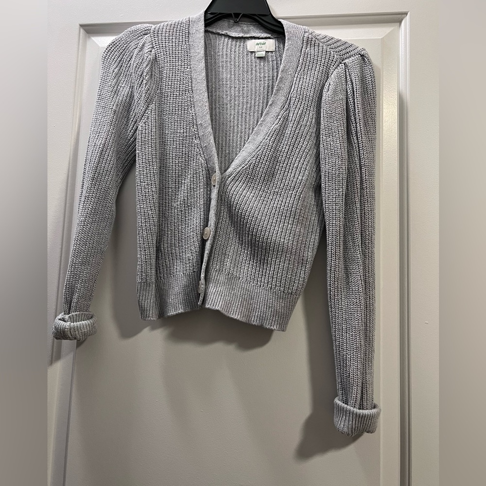 Women’s Grey Knit Cropped Sweater